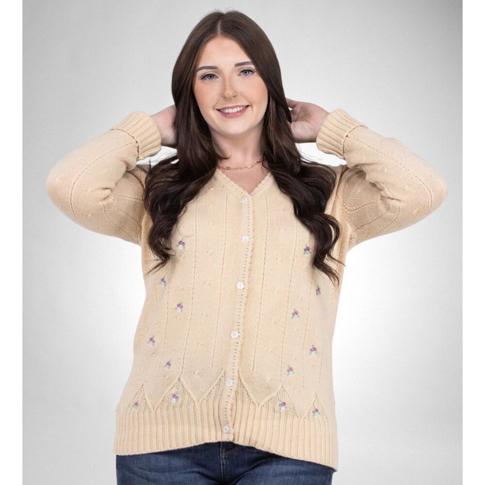 HEYSON Sweet Affairs Women's Floral Embroidered Cardigan, NWT! Size 3XL
